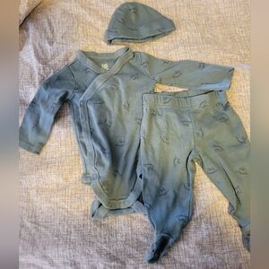 Baby Dino shirt, pant, hat set 3 mth